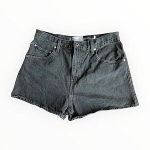 Levi's Silver Tab Jorts Women’s 32 Jean Mom Shorts Black Denim High Rise